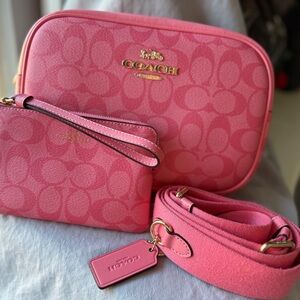Coach Pink Crossbody Bag Set